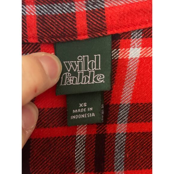 Wild fable, red and black flannel 100% cotton with pockets size extra small  - Picture 2 of 6
